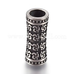 304ステンレススチールビーズ  大穴ビーズ  花瓶  アンティークシルバー  22.5x9.5mm  穴：6mm&nbsp;STAS-E454-37AS