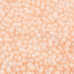 焼付塗装ガラスシードビーズ  ピーナッツ  ビスク  6x3.5x3mm  穴：1mm  約4500個/ポンド&nbsp;SEED-L011-09A-11