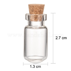 ガラスボトルビーズ瓶保存容器  コルク栓付き  ウィッシングボトル  透明  1.3x2.7cm  ボトルネック：直径0.9cm  容量：3.5ml（0.12液量オンス）&nbsp;X-CON-Q017