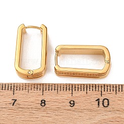 304ステンレススチールフープピアス  長方形  ゴールドカラー  19.5x11x5mm&nbsp;EJEW-D358-01G
