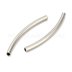 変色しない304ステンレススチールチューブビーズ  カーブチューブ  ステンレス鋼色  30x2mm  穴：1.4mm&nbsp;X-STAS-B047-27J-P