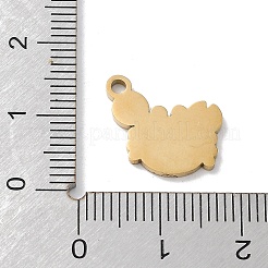 イオンプレーティング（IP）304ステンレススチールエナメルチャーム  カニチャーム  ゴールドカラー  14.5x14.5x1.5mm  穴：1.8mm&nbsp;STAS-P339-18G-02