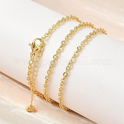 2.5MM Brass Textured Cable Chain Necklaces&nbsp;NJEW-Z097-01G
