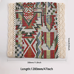 Geometric Pattern Burlap Table Runner&nbsp;AJEW-WH0258-754