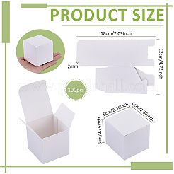厚紙紙梱包箱100個  正方形  ホワイト  完成品：6x6x6cm&nbsp;CON-PH0003-67