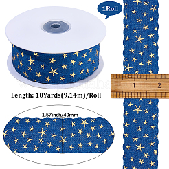 1 Roll Star Bronzing Denim Polyester Ribbon&nbsp;OCOR-CY0002-86A