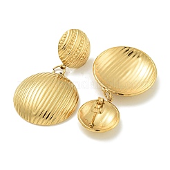 Ion Plating(IP) Flat Round 304 Stainless Steel Stud Dangle Earrings for Women&nbsp;EJEW-G400-35G