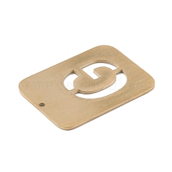 イオンプレーティング（IP）304ステンレスペンダント  アルファベットの長方形  中空  文字.g  32x22x1mm  穴：1.5mm&nbsp;STAS-K216-49G-G