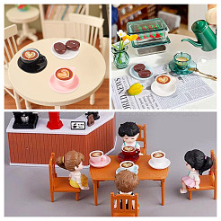 13スタイルのミニコーヒー豆とコーヒーカップの樹脂ディスプレイ装飾  ドールハウス マイクロ風景装飾アクセサリー  ミックスカラー  15~30x12~30x5~13mm&nbsp;DJEW-TA0001-20