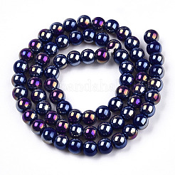 Electroplate Opaque Glass Beads Strands&nbsp;X-GLAA-T032-P6mm-AB03