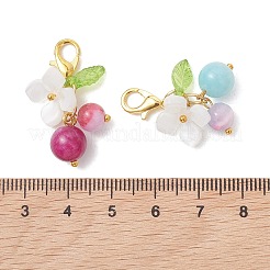 Natural Dyed Persian Jade & Yellow Jade and Acrylic Pendant Decorations&nbsp;HJEW-JM04800