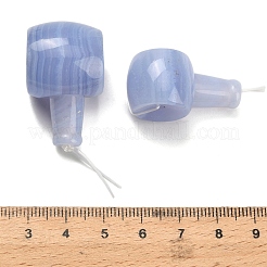 Natural Blue Lace Agate 3-Hole Guru Beads for Buddhist Jewelry Making&nbsp;G-K403-09