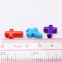 不透明なアクリルビーズ  クロス  ミックスカラー  16x12x4.5mm  約1230個/500g&nbsp;SACR-436-M