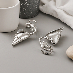 2 Pairs 2 Colors Alloy Heart Stud Earrings&nbsp;EJEW-GO0001-24