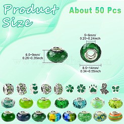 50Pcs Resin European Beads&nbsp;RESI-CJC0050-01A