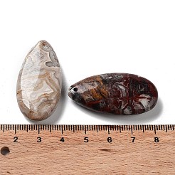 天然なメキシコの瑪瑙のペンダント  ティアドロップチャーム  40x20x8mm  穴：1.5mm&nbsp;G-F731-04R