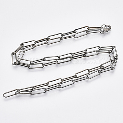 Brass Round Oval Paperclip Chain Necklace Making&nbsp;MAK-S072-05B-B