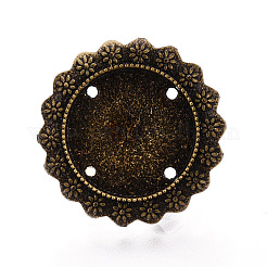 Adjustable Alloy & Iron Bezel Cup Ring Base with Rotatable Tray&nbsp;MAK-T012-13AB