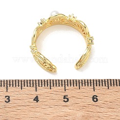 Brass with ABS Plastic Pearl Cuff Open Rings&nbsp;RJEW-Z145-04G