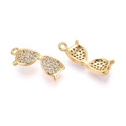 Brass Micro Pave Cubic Zirconia Pendants&nbsp;KK-N263-87G