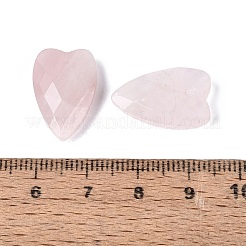天然石ローズクォーツペンダント  ハートチャーム  多面カット  18~20x12~13x5.5~6mm  穴：1~1.6mm&nbsp;G-Q601-28G