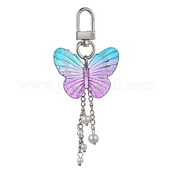 5Pcs 5 Colors Acrylic Butterfly Pendant Decorations&nbsp;HJEW-JM01779-S