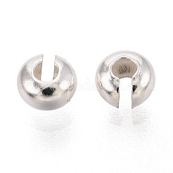 スターリングシルバーのクリンプビーズカバー925個。  銀  3.7x2.3mm  穴：1.2~1.4mm&nbsp;STER-T008-37S-03
