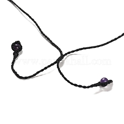 Natural Amethyst Oval Pendant Necklace&nbsp;NJEW-K258-01E