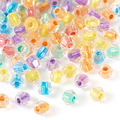 2袋200個入り透明ガラスビーズ  多面カット  双円錐形  カラフル  4.5x3.5mm  穴：1.6mm  100個/袋&nbsp;GLAA-TA0003-44H