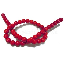 合成ハウライトビーズ  染め  ラウンド  レッド  10~11mm  穴：1mm  約750個/938g&nbsp;LS-TURQ-G609-10mm