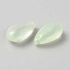 ガラスチャーム  ティアドロップ  甘露  14x8x5mm  穴：0.8mm&nbsp;GLAA-WH0039-42D