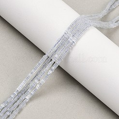 天然石アクアマリンビーズ連売り  正方形  1.5x1.5x1~1.5mm  穴：0.5mm  約344個/連  14.96''（38センチメートル）&nbsp;G-K399-B04-01