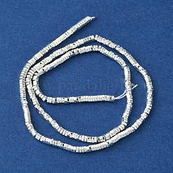 電気めっき合成非磁性ヘマタイト ビーズ 連売り  六角  銀メッキ  3x2.8x1mm  穴：1.2mm  約408個/連  16.06''（40.8センチメートル）&nbsp;G-I360-S01-04