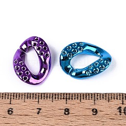 UV uvメッキ不透明アクリルリンキングリング  クイックリンクコネクター  カーブチェーン製造用  ツイスト  ミックスカラー  19x14x4mm  内径：11x5mm&nbsp;PACR-T017-14M