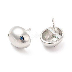 Cubic Zirconia Oval Stud Earrings&nbsp;EJEW-P213-12P-02
