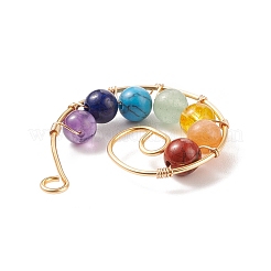 Chakra Natural Mixed Stone Copper Wire Pendants&nbsp;PALLOY-JF01552