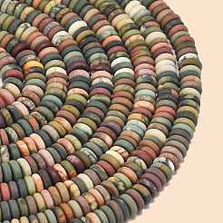 1 Strand Frosted Natural Picasso Jasper/Polychrome Jasper Beads Strands&nbsp;G-PA0001-62