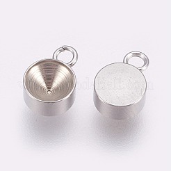 Tarnish Resistant 201 Stainless Steel Pendant Rhinestone Settings&nbsp;STAS-I088-L-04P