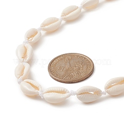 Natural Cowrie Shell & Synthetic Turquoise Braided Beaded Necklace for Women&nbsp;NJEW-JN04253-01