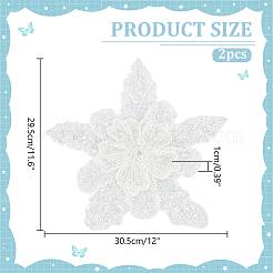 Flower Multi-Layer Polyester & Sequin Embroidery Appliques&nbsp;PATC-WH0010-35