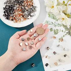 180Pcs 6 Style Zinc Alloy Ribbon Crimp Ends&nbsp;FIND-CA0004-51