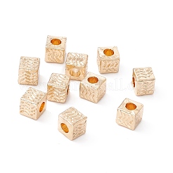ラックメッキ合金ビーズ  長持ちメッキ  カドミウムフリー＆鉛フリー  キューブ  ゴールドカラー  4.5x4.5x4.5mm  穴：2mm&nbsp;FIND-WH0118-17G