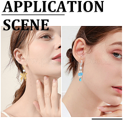 20Pcs 2 Colors Brass Huggie Hoop Earring Findings&nbsp;KK-BBC0021-38