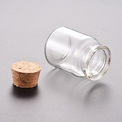 ガラスビーズコンテナ  コルク栓付き  ウィッシングボトル  透明  3x4cm  容量：15ml（0.5液量オンス）&nbsp;AJEW-P072-02C