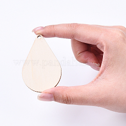 DIY Leaf & Teardrop Poplar Wood Big Pendant Keychain Making Kits&nbsp;DIY-YW0011-58