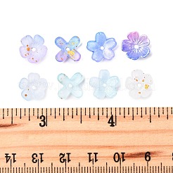 金属で編んだアクリルビーズキャップ  花  ブルー  11~11.5x11~11.5x2~4mm  穴：1.5~1.6mm  220個/セット&nbsp;OACR-FS0002-49A