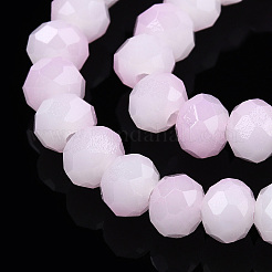 Two-Tone Imitation Jade Glass Beads Strands&nbsp;GLAA-T033-01B-07