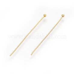 304ステンレススチールボールヘッドピン  ゴールドカラー  41x0.7mm  21ゲージ  ヘッド：2mm&nbsp;X-STAS-I100-17G