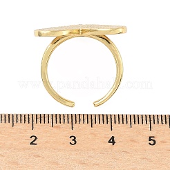 女性用ハート真鍮カフリング  カドミウムフリー＆鉛フリー  ラックめっき  18KGP本金メッキ  20.5x23mm  内径：17.6mm&nbsp;RJEW-A069-09G