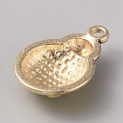 合金エナメルペンダントラインストーンセッティング  ライトゴールド  てんとう虫のチャーム  きいろ  21x14x5mm  穴：1.6mm  0.9mmのラインストーンに適する&nbsp;ENAM-WH0050-08G-05